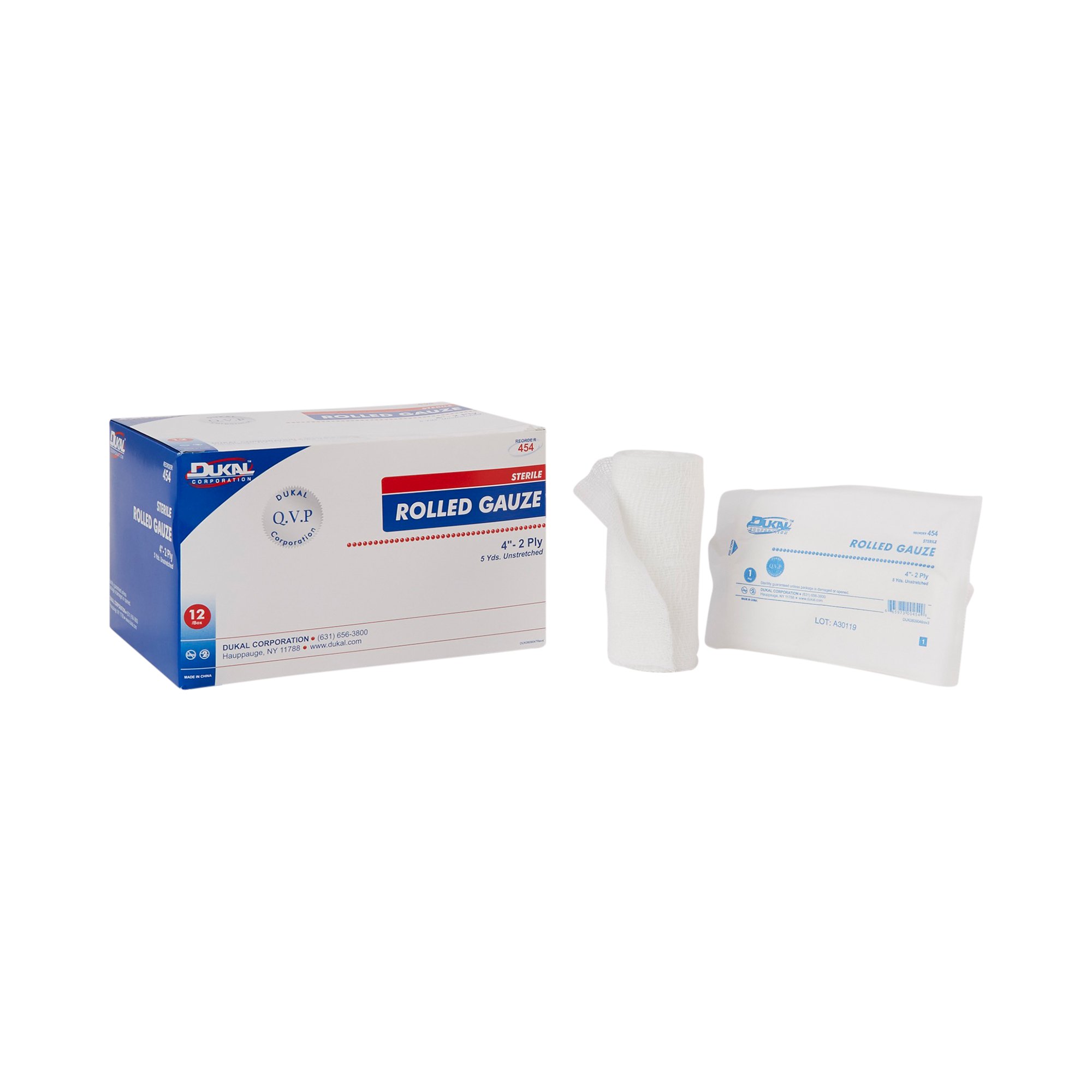 Dukal Sterile Fluff Bandage Roll, 4 Inch x 5 Yard, 2-Ply MK 529182