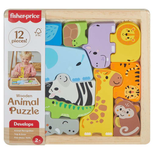 Fisher-Price Wooden Animal Blocks Puzzle