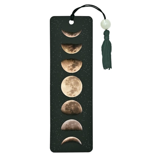 Moon Phases Beaded Bookmark