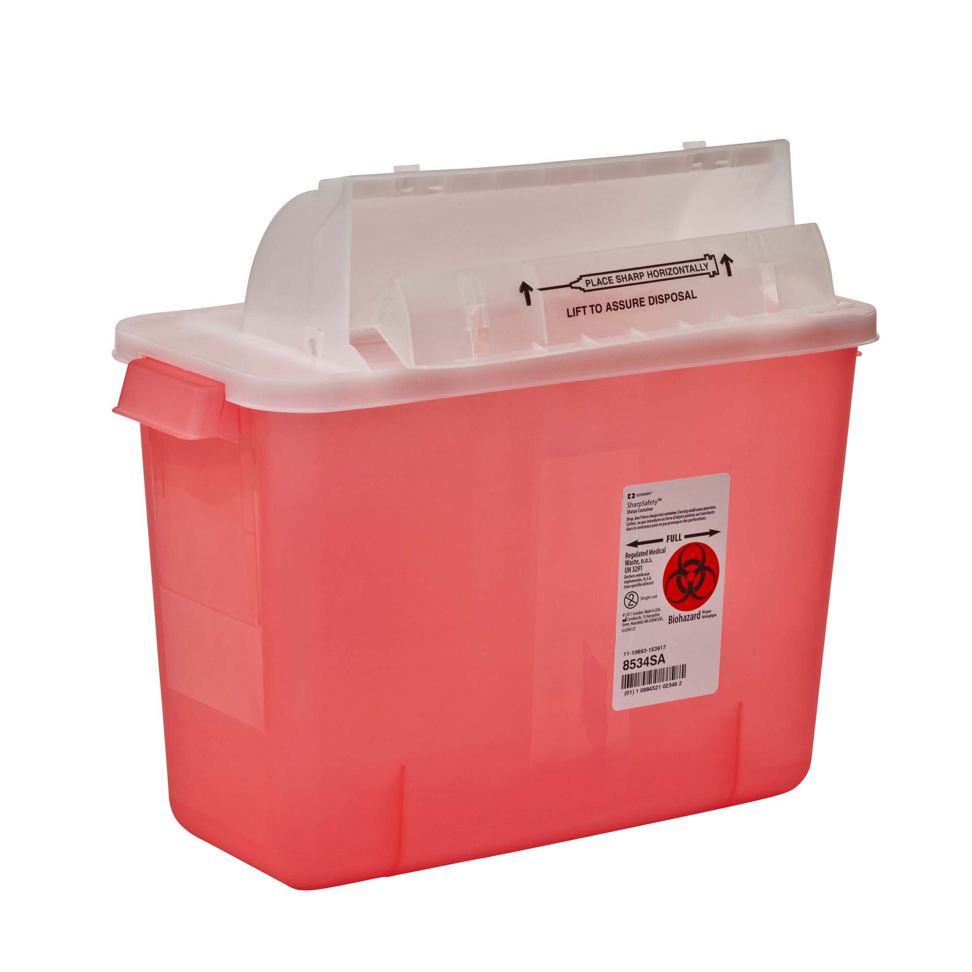SharpStar In-Room Multipurpose Sharps Container, 2 Gal, 11.75 x 13.75 x 6 Inch MK 285969