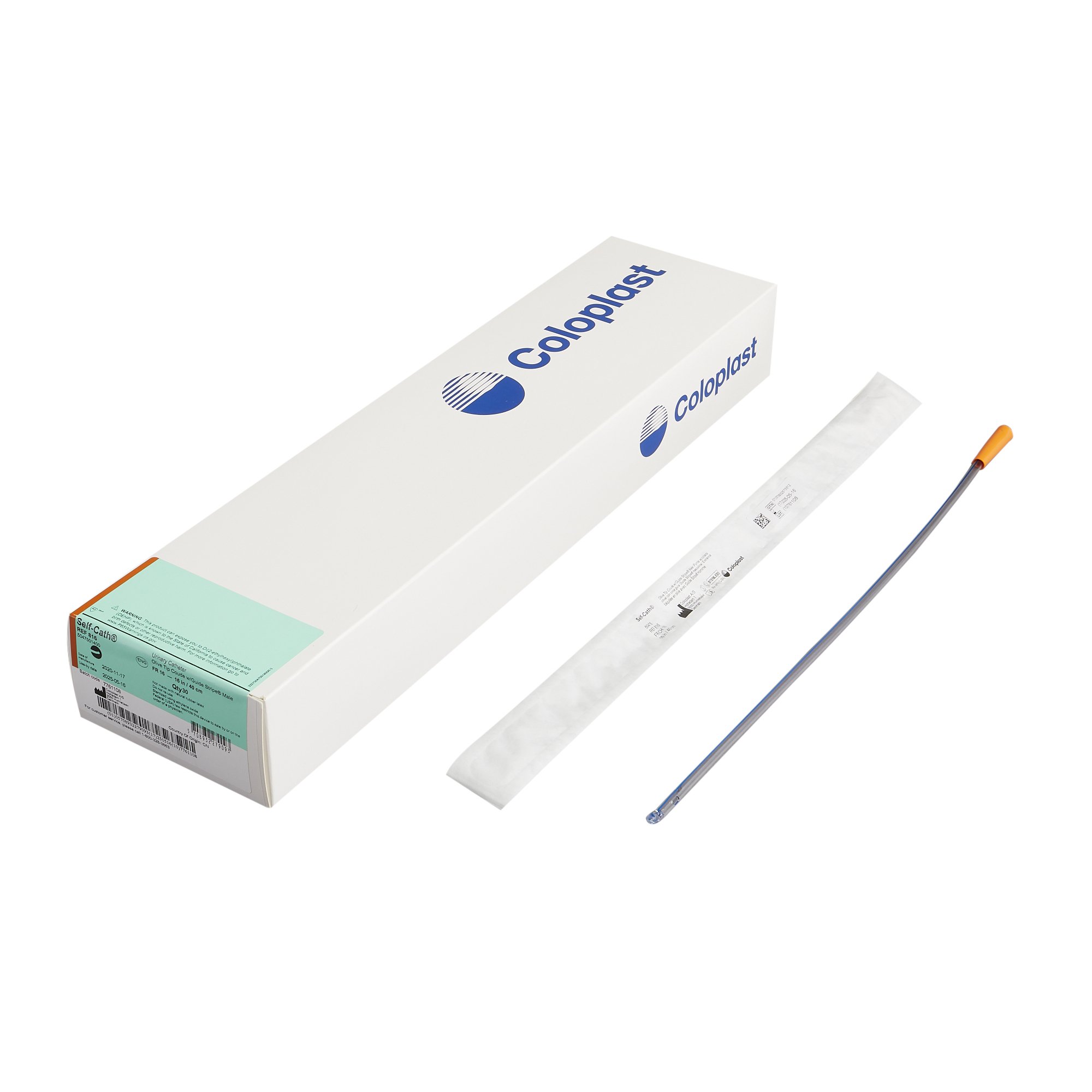 Self-Cath Male Urethral Catheter, 16 Fr, Coude Olive Tip MK 207877