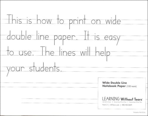 Handwriting Without Tears Wide Double Line Notebook Paper - 100 sheets