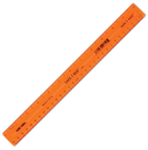 Safe-T Ruler, Orange, Translucent (12/30CM)