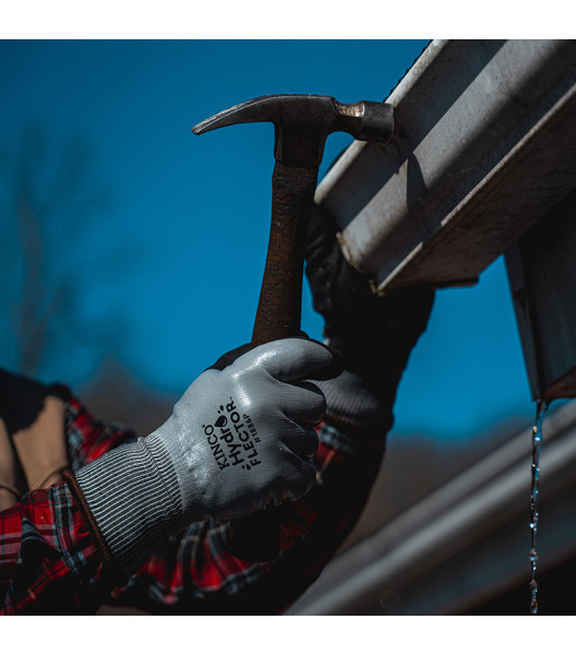 HydroFlector&trade; Lined Waterproof Thermal Knit Shell & Double-Coated Nitrile, Gray, large