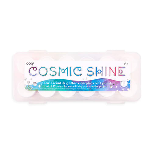 Cosmic Shine Acrylic Craft Paint - 6 Pearlescent & 6 Glitter Colors