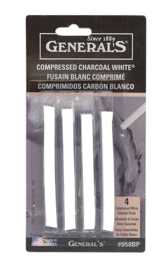 General's Compressed Charcoal White Sticks (4 count)
