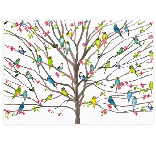 Tree of Budgies Note Cards