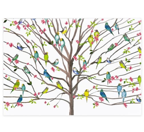 Tree of Budgies Note Cards