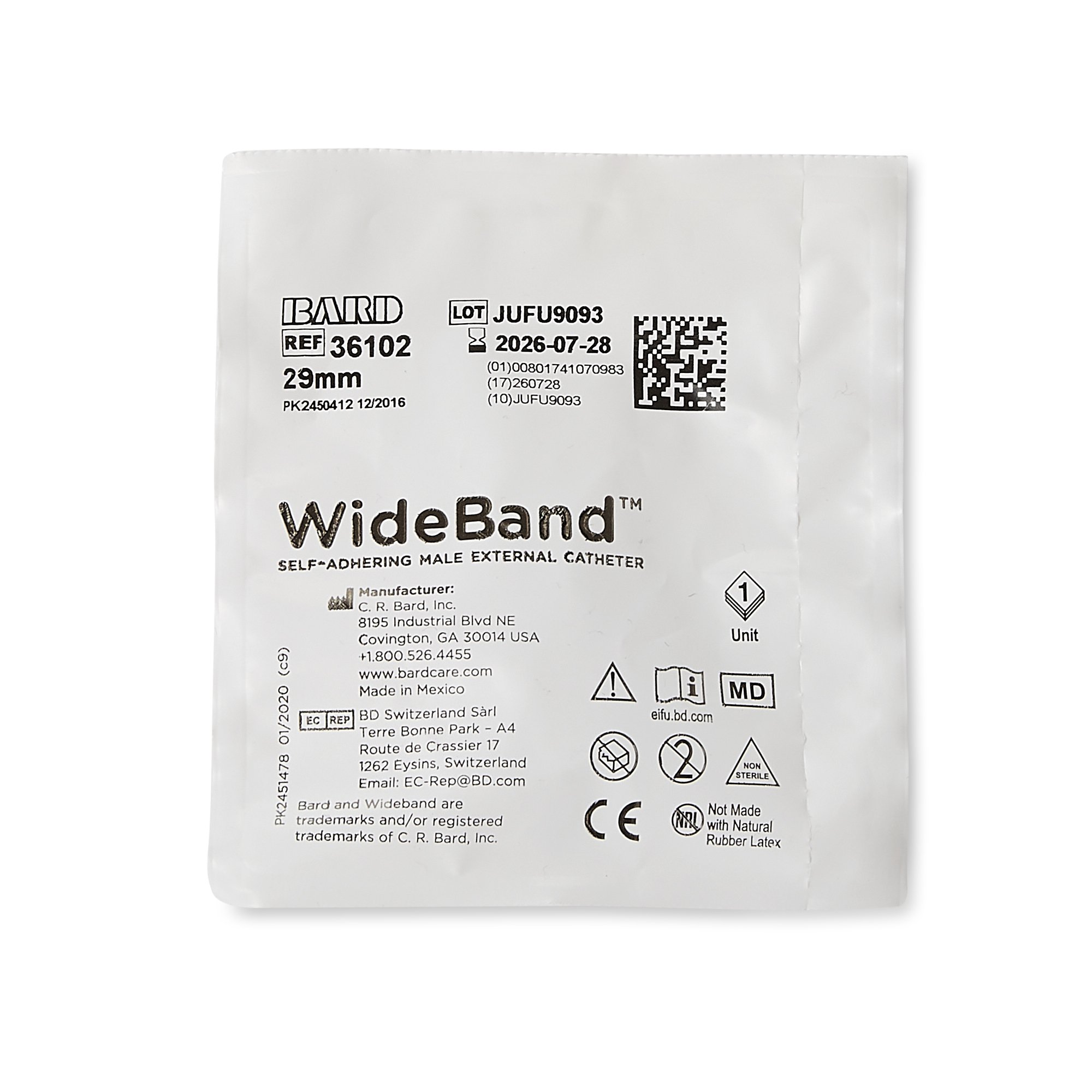 Bard Wide Band Male External Catheter, Medium MK 334732