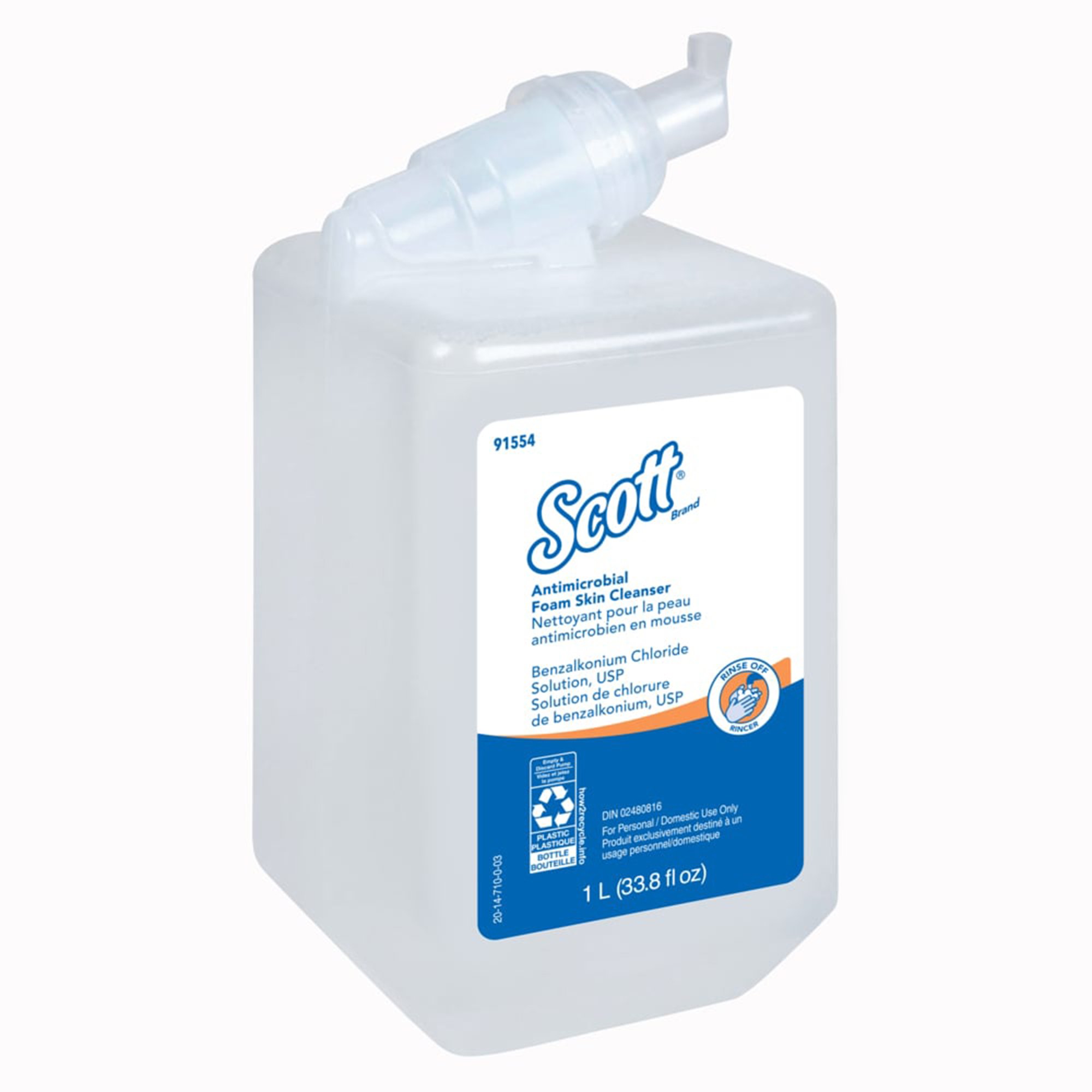 Scott Antimicrobial Foam Skin Cleanser, 1-liter Dispenser Refill Bottle MK 700836