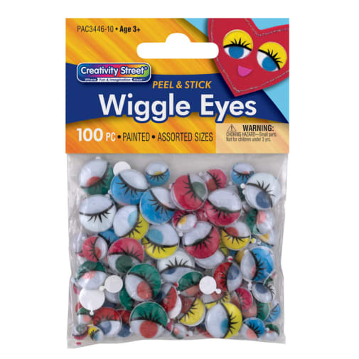 Peel 'n Stick Wiggle Eyes 100 pcs. Painted