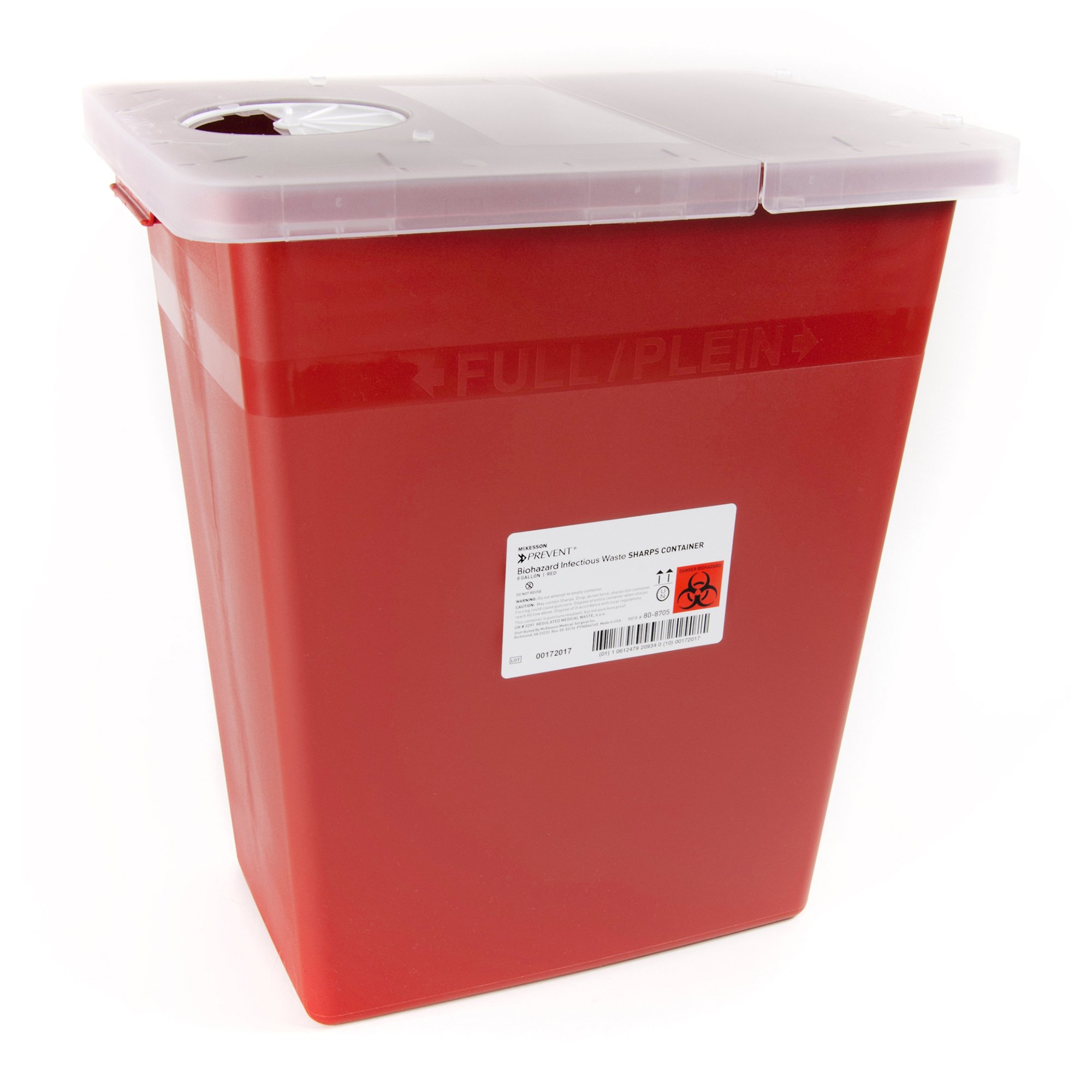 McKesson Prevent Sharps Container, 8 Gallon, 13.75 x 13.75 x 14 Inch MK 1011861