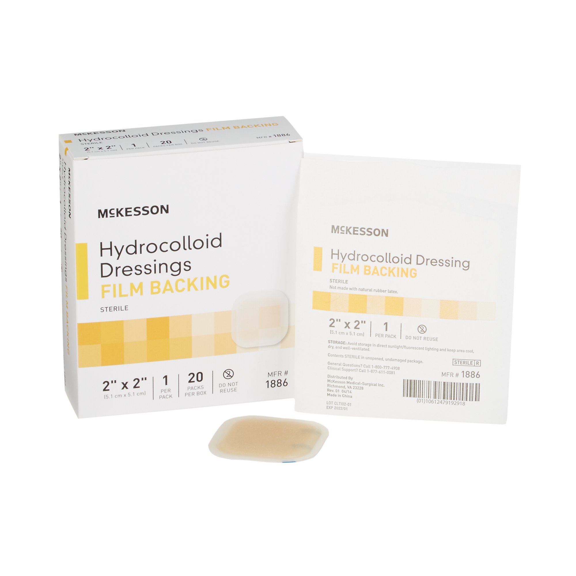 McKesson Hydrocolloid Dressing, 2 x 2 Inch MK 882991