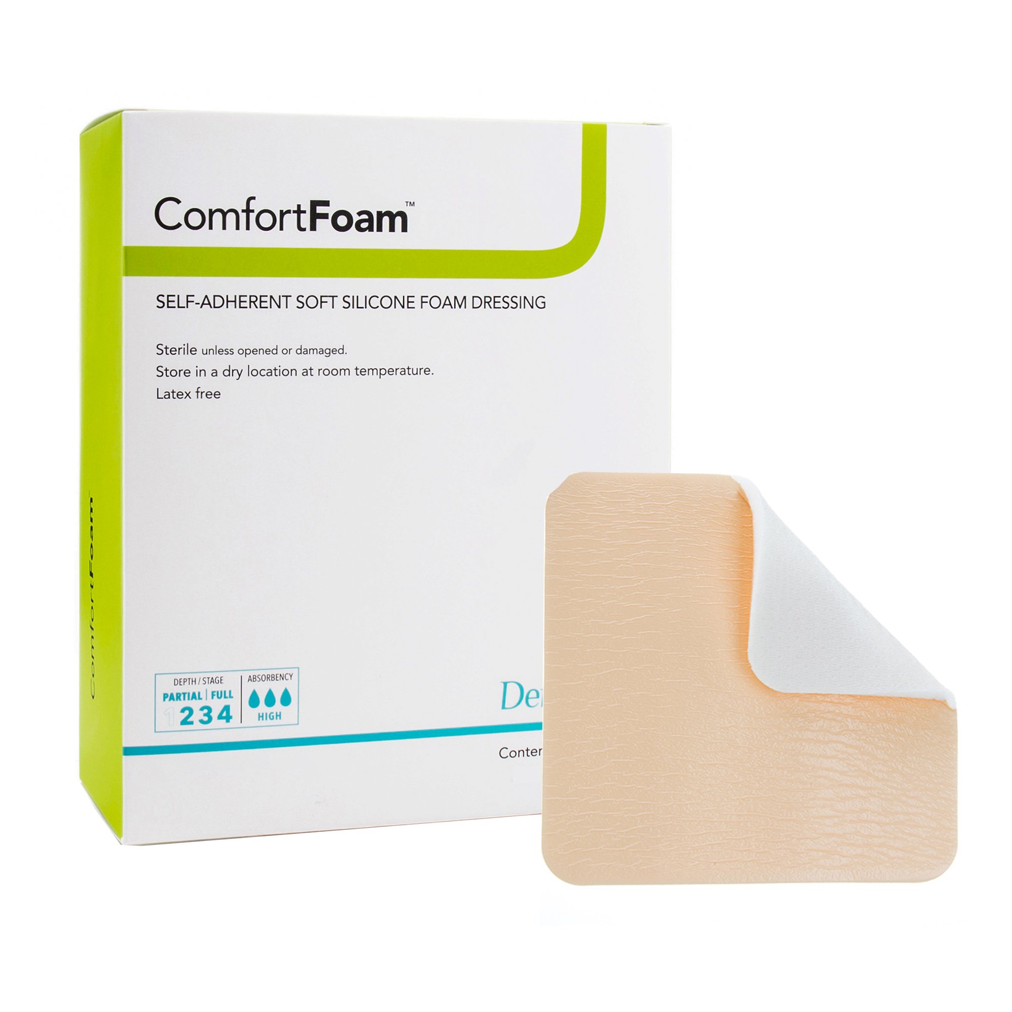 ComfortFoam Silicone Adhesive without Border Silicone Foam Dressing, 4 x 5 Inch MK 1027617