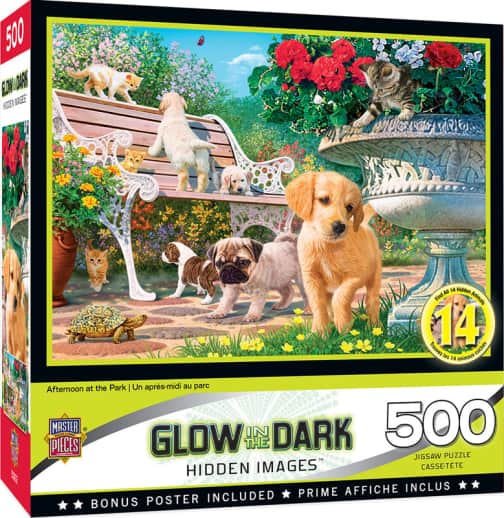 MasterPieces Hidden Image Glow in the Dark - Afternoon at the Park Puzzle (500 piece)
