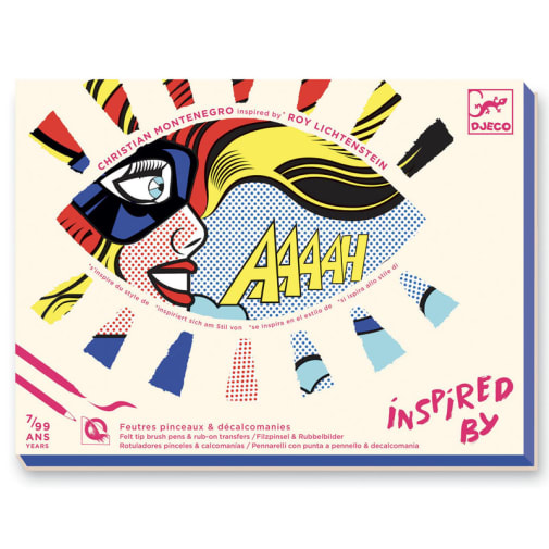 Superheroes (Inspired by Lichtenstein) Felt Tips and Rub-on Transfers