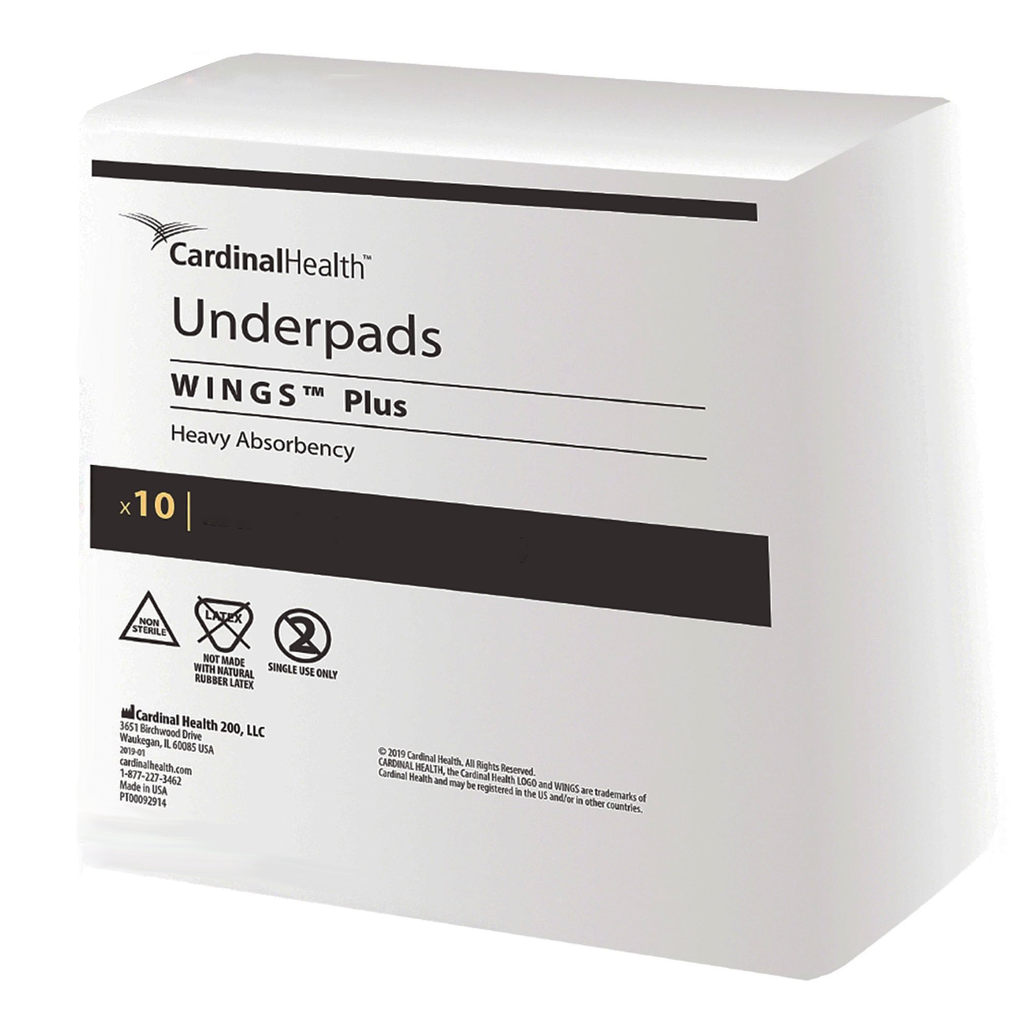 Wings Plus Underpads, Disposable, Heavy Absorbency, Beige, 30 X 30 Inch MK 854097