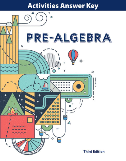 BJU Press Pre-Algebra Student Activities Answer Key 3rd Edition