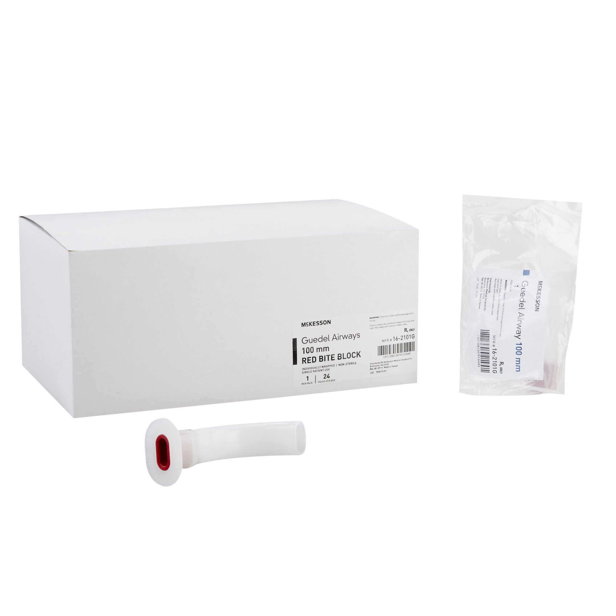 McKesson Guedel Oropharyngeal Airway, Size 5, 100 mm Length, ISO 10 MK 485078