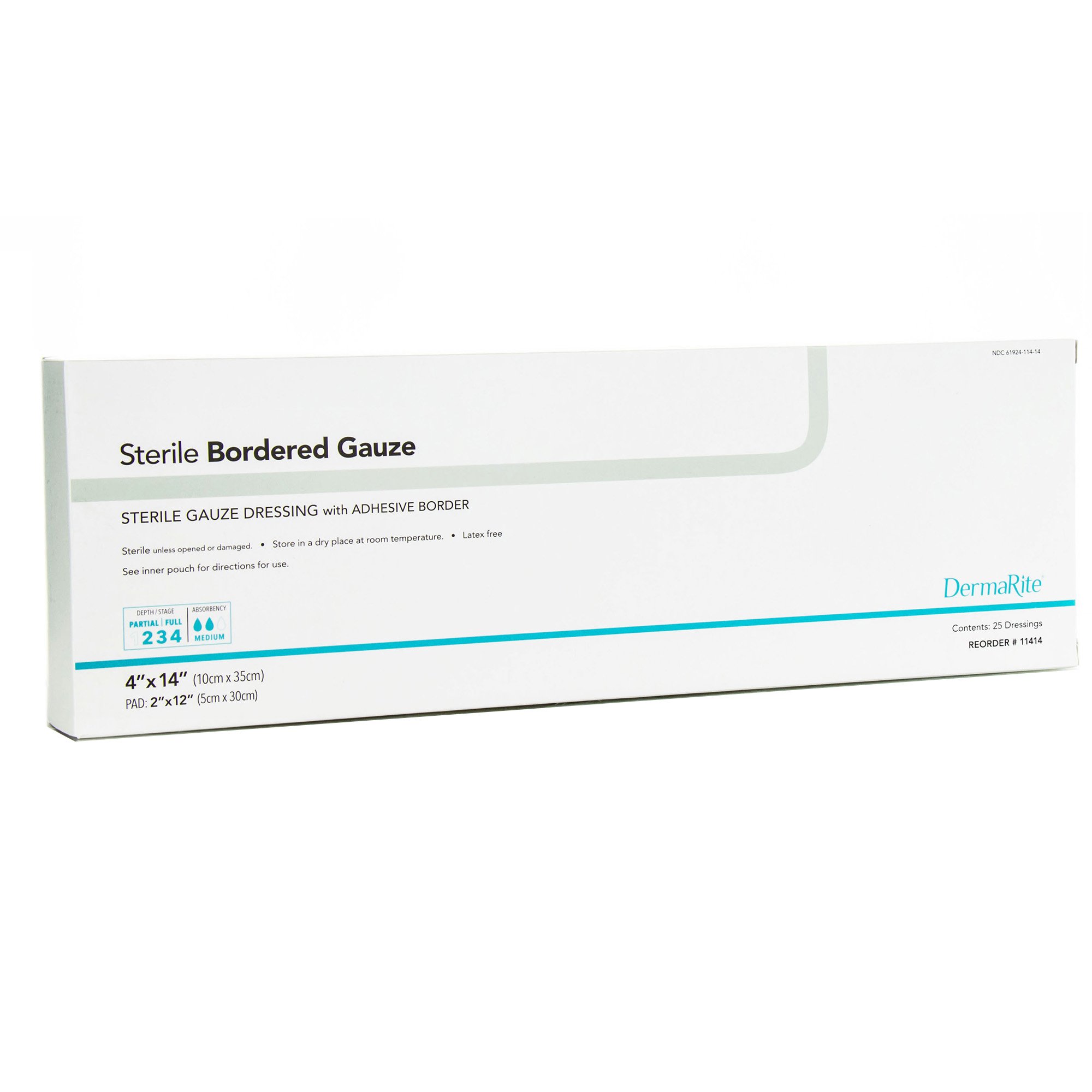 DermaRite Sterile Gauze Adhesive Dressing, 4 x 14 inch MK 946447
