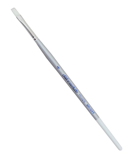Silverwhite Synthetic Short Handle Bright 4 Paint Brush