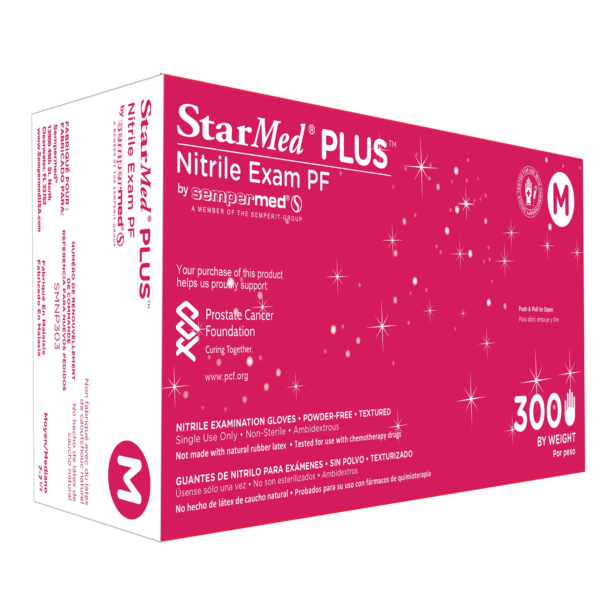 StarMed Plus Nitrile Exam Glove, Medium, Blue MK 960645