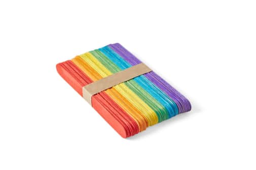 Natural Wood Craft Sticks - Rainbow, 6" x 11/16" (100 count)