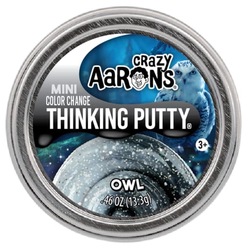 Crazy Aaron's Owl Mini Color Change Thinking Putty 2" Tin