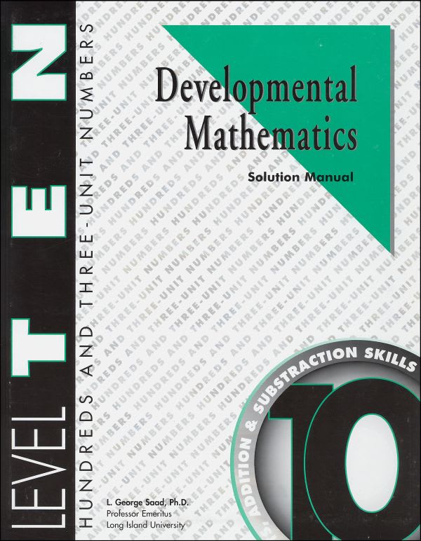 Developmental Math Level 10 Solution Manual