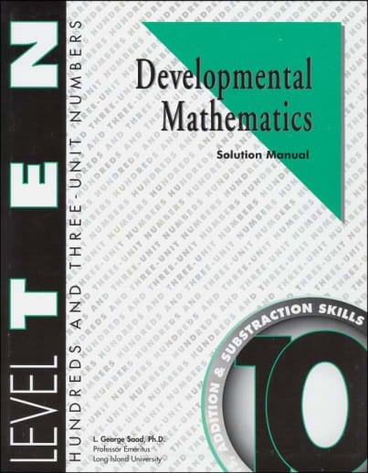 Developmental Math Level 10 Solution Manual