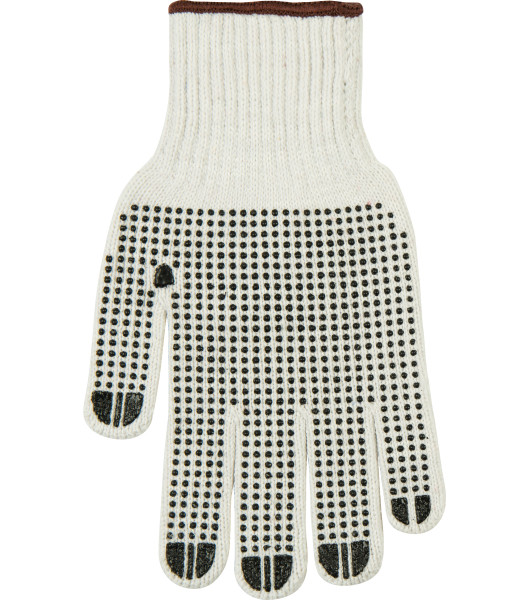 String Knit with PVC Dots, White, large