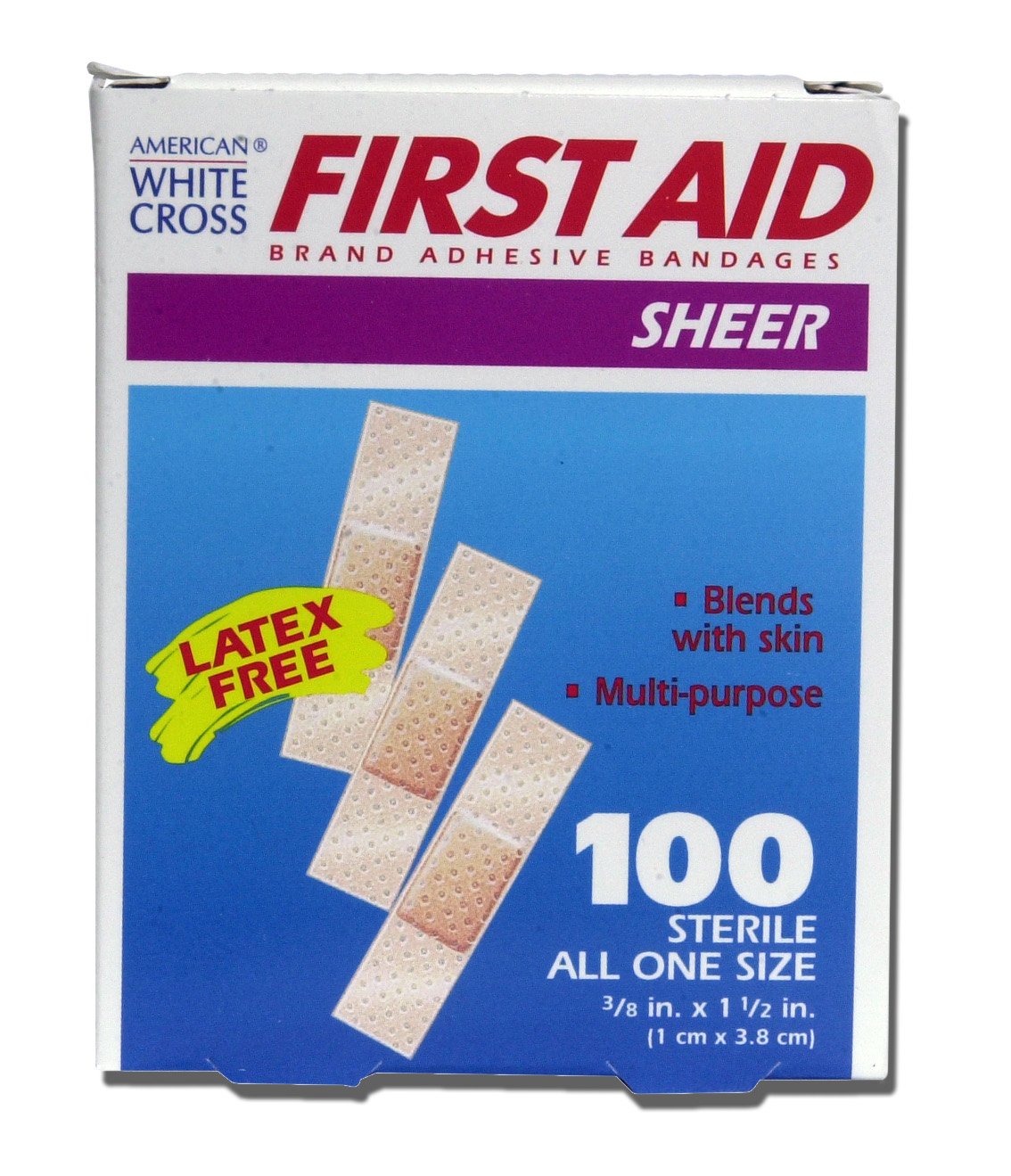American White Cross First Aid Adhesive Strip, 3/8 x 1 Inch MK 448626