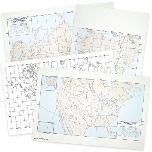 Mapping the World by Heart Blank Outline Maps (Set of 25)