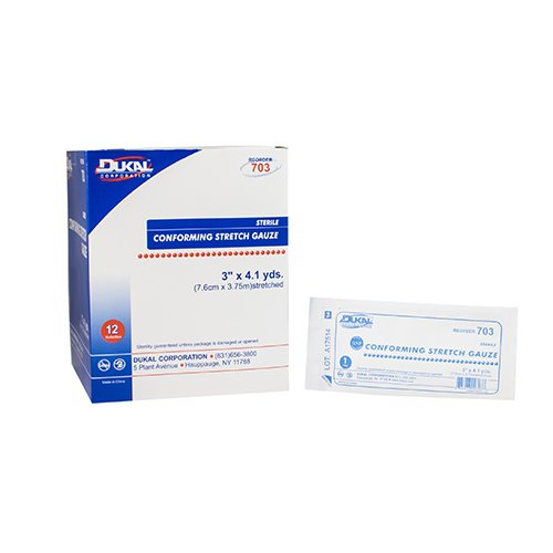 Dukal Sterile Conforming Bandage, 3 Inch x 4.1 Yard, 1-Ply MK 374450
