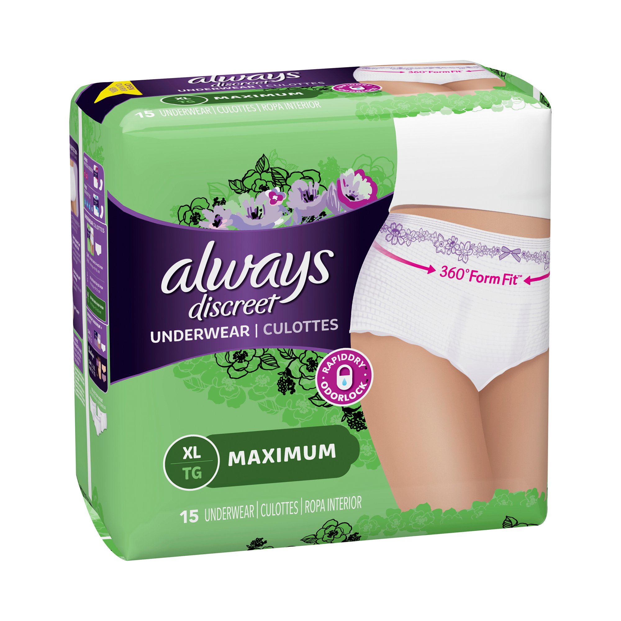 Always Discreet Maximum Absorbent Underwear, Extra Large MK 928384