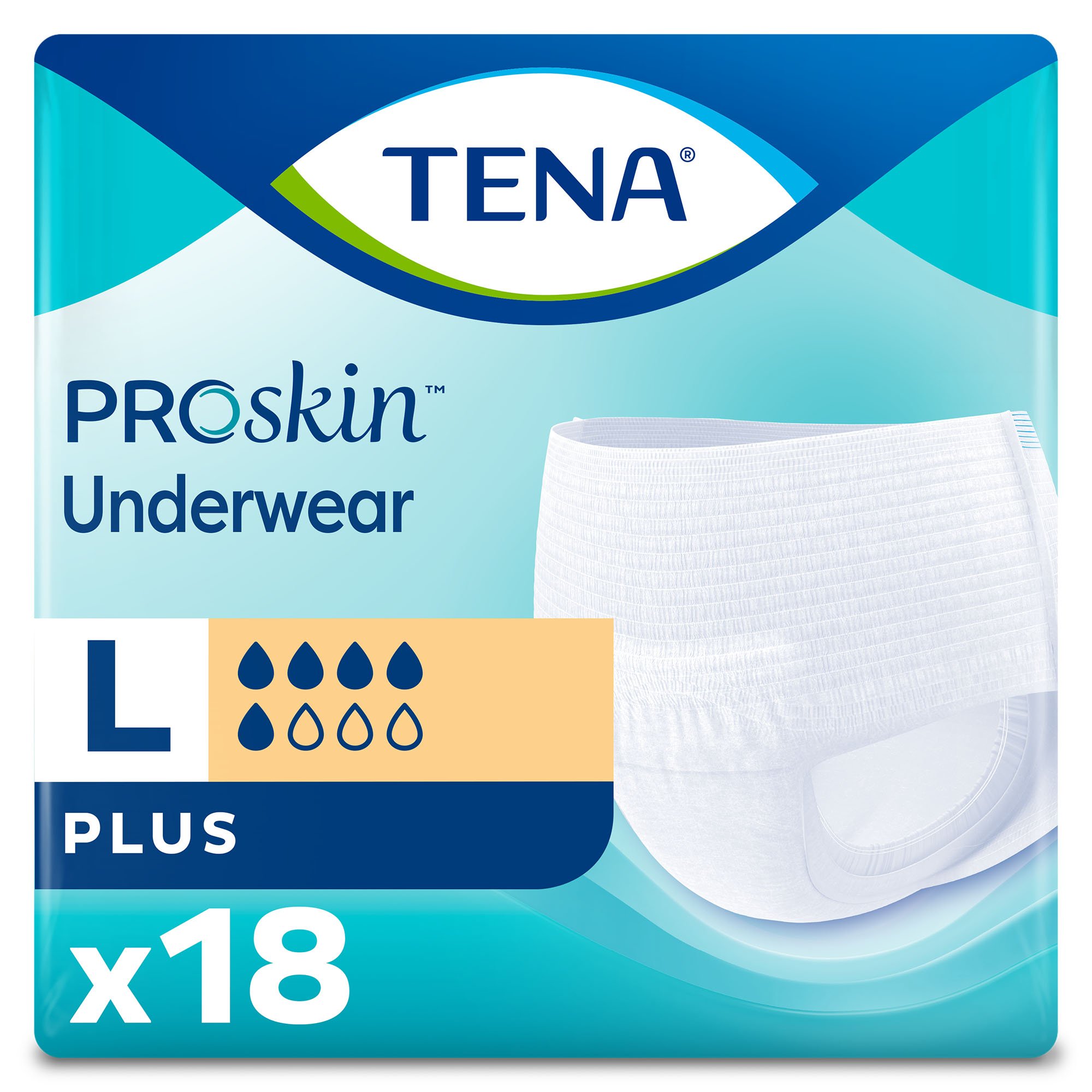 Tena ProSkin Plus Fully Breathable Absorbent Underwear, Large MK 1182393