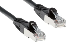 Cat5e Shielded Ethernet Patch Cable, Half-moon Boot, 0.5 ft, Black