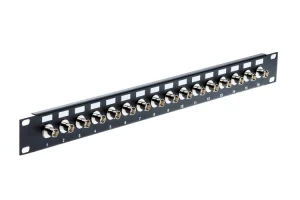 16 Port BNC Female Rack Mount Feed-Thru Panel