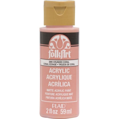 Folkart Color Acrylic Paint Crushed Coral - 2 oz