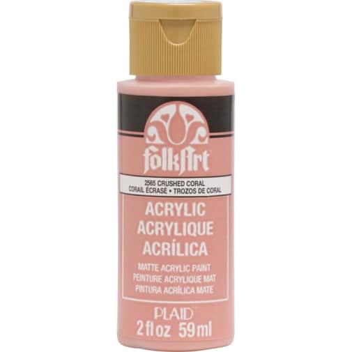Folkart Color Acrylic Paint Crushed Coral - 2 oz