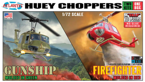 Snap Huey Choppers 2 Pack Gunship/Firefighter Models