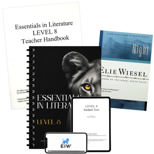 Essentials in Literature Level 8 Bundle (Textbook, Teacher Handbook, Novel, and Online Video Access)