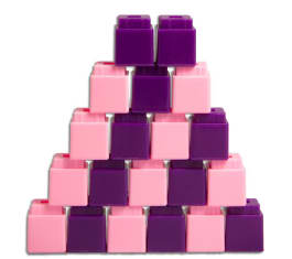 Pink Cube Math Unifix Cubes - Set of 20 (10 Pink, 10 Purple)