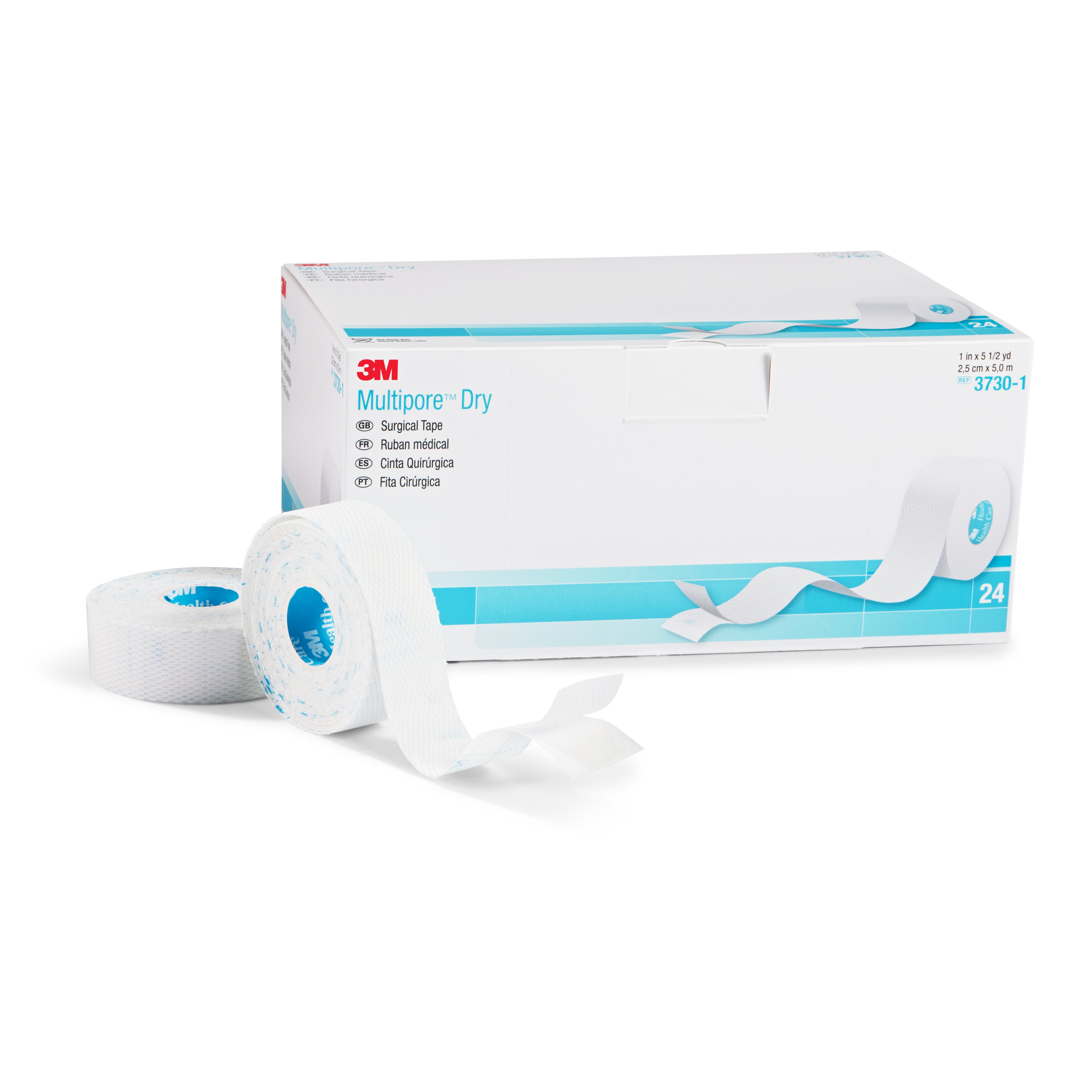 3M Multipore Dry Dressing Retention Tape w/ Liner, 1 Inch x 5-1/2 Yard, White MK 1019018