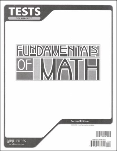BJU Press Fundamentals of Math Tests 2nd Edition
