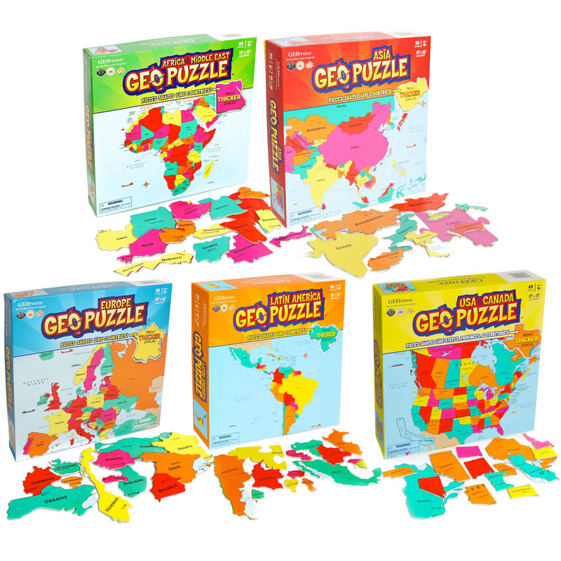 Set of 5 Continent Geopuzzles