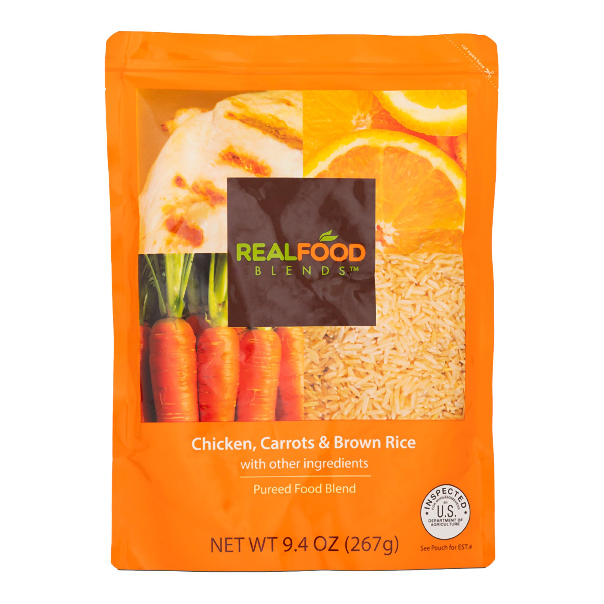 Real Food Blends Orange Chicken, Carrots & Brown Rice Puree for Tube Feeding MK 979850