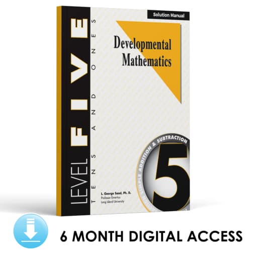 Developmental Math: Level 5 Solution Manual | Tens & Ones: Simple Additions and Subtractions (6 Month Access)