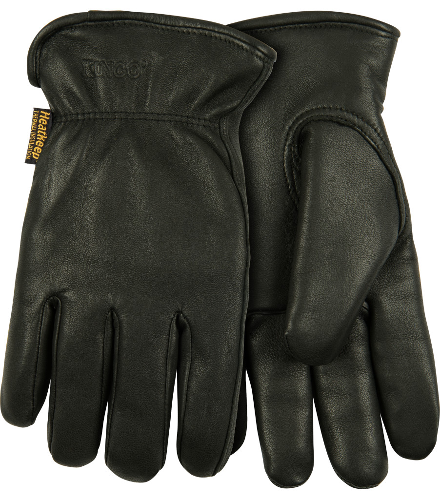 Lined Black Grain Goatskin Driver, Black, large image number 0