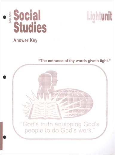 Social Studies 1203-1204 LightUnit Answer Key